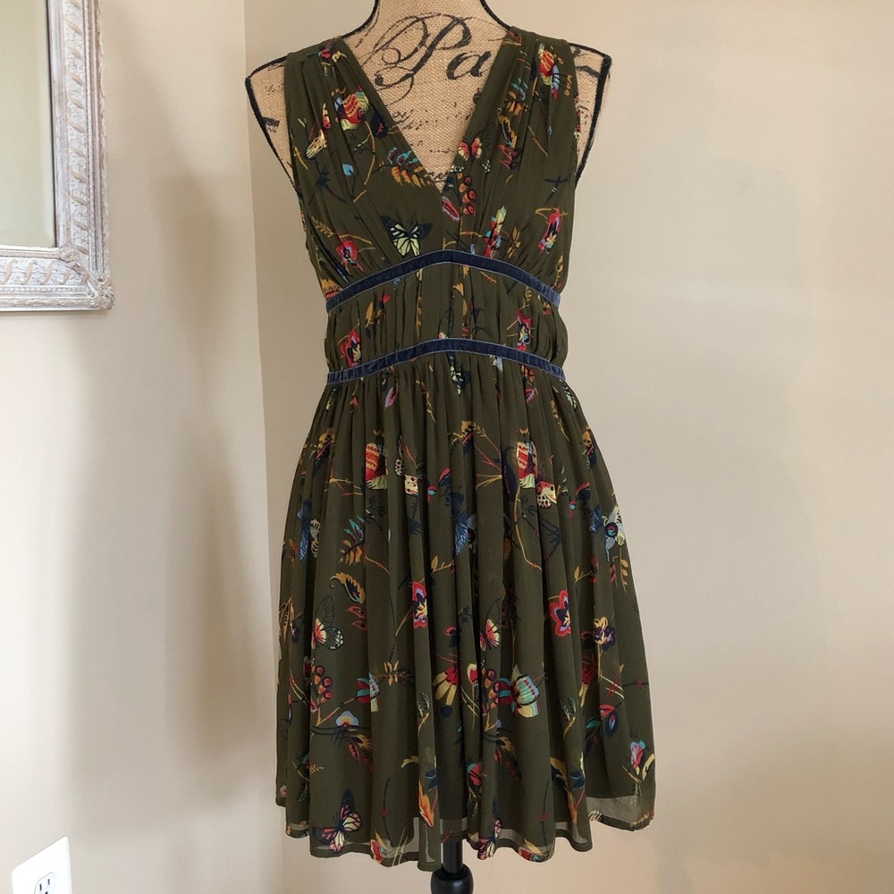 A&F Olive Green Floral Dress